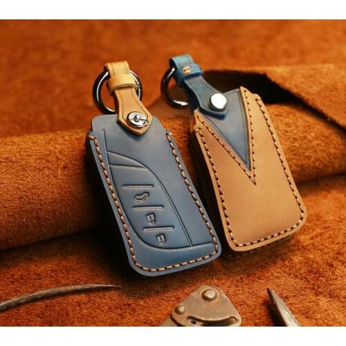 Car Handmade Leather Key Holder Cover For LEXUS ES UX UX260H 200 ES300h ES350 ES300H ES260 LS500H LX570 2019 Key Case For Car
