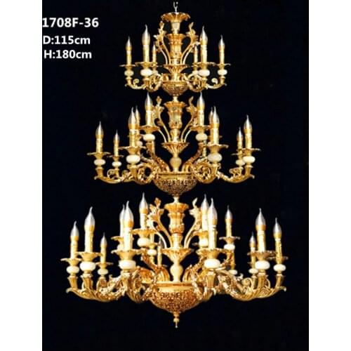 Church 8-60 heads large Chandelier lighting for Hotel hall living room XL big long gold led chandelier Candle light led lamparas