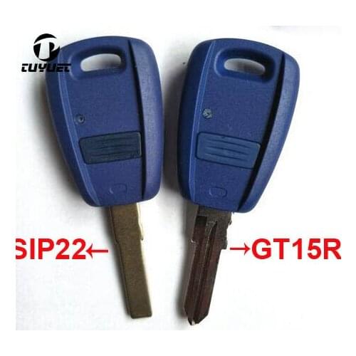 Car Key Blanks Case for Fiat Punto Doblo Bravoremote Remote key shell 1 button SIP22/GT15R key Blade