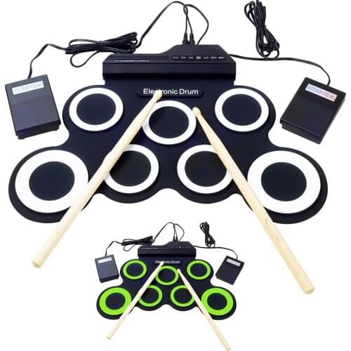 HOT SALE Folding Hand Roll Up Thicken Silicone Kids Electronic Drum Percussion Instrument Music Equipment Accessories Attachment