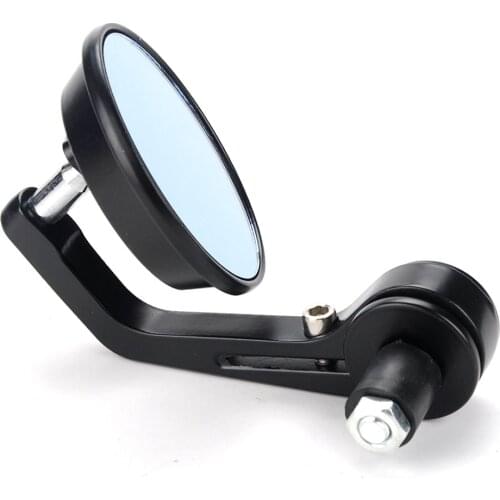 For Right Side Aluminum Round Bar End Side Rear View Mirror Motorcycle Bike Crusier Chopper ATV