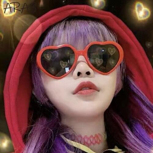 Love Heart Shaped Effects Sun Glasses Women Heart Shaped Love Effects Glasses Lights At Night Diffraction Glasses Women Fashion