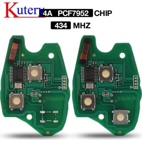 Kutery 2/3 Buttons Car Remote Key Suit for Renault Megane Modus Clio Kangoo Logan Sandero Duster pcf7952 4A Chip