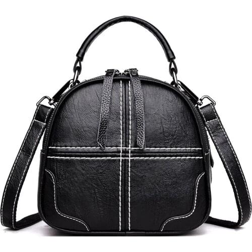 Patchwork Genuine Leather Womens Handbags Shoulder Bags Women Messenger Bags Ladies Tote Bags Multi-function Back pack