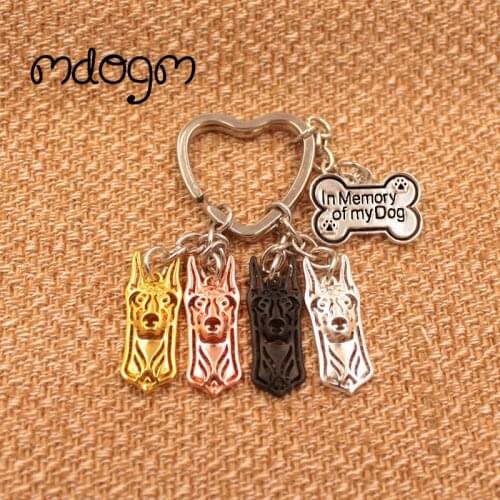Cute Doberman Dog Animal Purse Handbag Charm Handmade Pendant Keychain For Bag Car Women Men Key Ring Love Jewelry K024