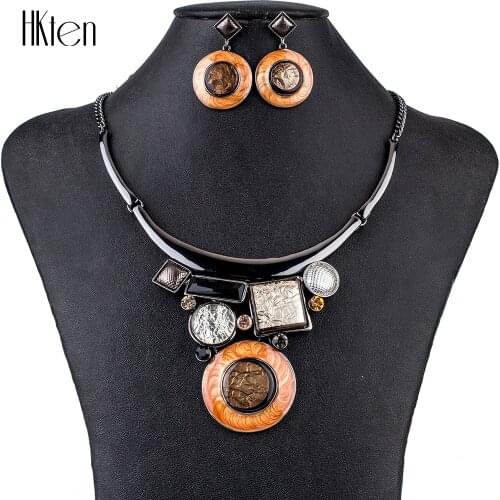 MS1504807 Fashion Jewelry Sets High Quality Necklace Sets For Women Jewelry Multicolored Crystal Resin Unique Design Party Gift