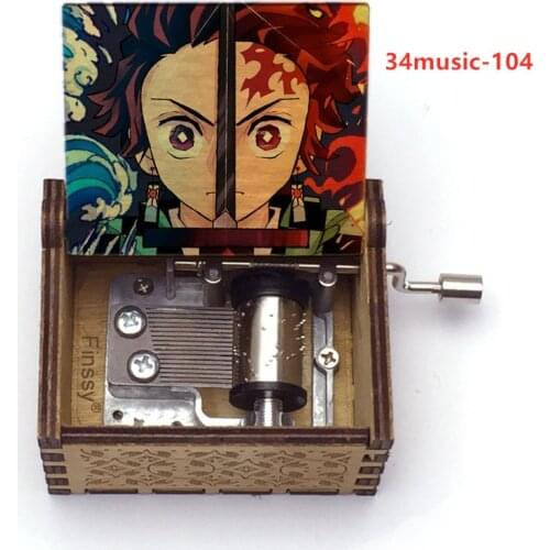 Demon Slayer Music Box Kimetsu no Yaiba gurenge Anime Song Juuni Kitsuki Muzan Kokushibou Douma Akaza Wooden Kids birthday gift