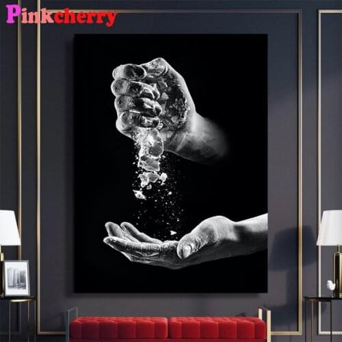 DIY round square diamond embroidery Abstract black and white art, hand pattern cross stitch kits 5d diamond painting rhinestone