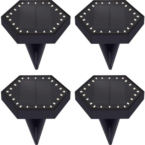 4pcs Solar Ground Lamp Diy Wall Light 24LED Garden Lawn Lamp Waterproof Underground Landscape Lights For Pathway Stair