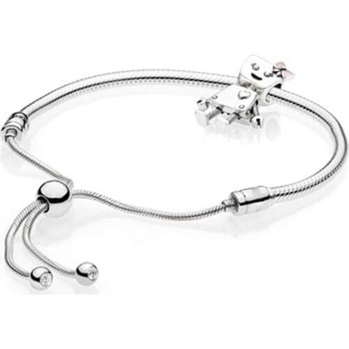 NEW 100% Sterling Silver Brand New 1:1 Passion Charm Robot With Bracelet Set for 2018 Shine Original Design Gift For Women