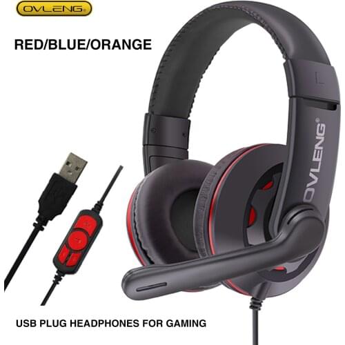 New Q5 USB Wired Gaming Headset OVLENG With Microphone Stereo HD Headphones Music HIFI Earphones Flexible Adjustable For PS4 PC