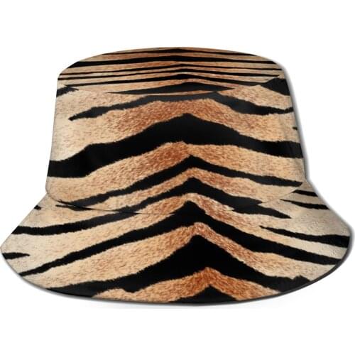 CINESSD Bucket Hat Unisex Bob Caps Hip Hop Gorros Tiger Skin Summer Panama Cap Beach Sun Fishing Hat