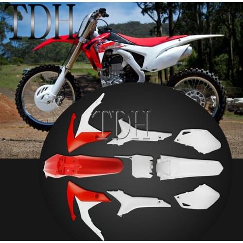 For Honda CRF450R 13-16 CRF250R 14-17 Plastic Fairing Bodywork Kit Fender Radiator Shroud Side Panel Air Box Cover Number Plate