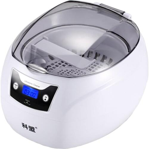 Portable Ultrasonic Cleaner 750mL Professional Electric Mini Cleaning Machine for Jewelry Watch Invisible Braces Ring White US