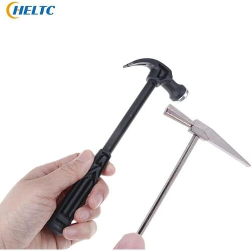 Iron Hammer Handle Mini Claw Hammer Woodworking Nail Puncher Metal Hammer Watch Repair Hand Tool Emergency Safety Escape Tool