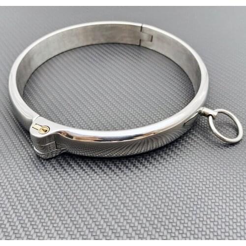 Neck Bondage Lock Slave Collar Ring Adult Games Erotic Stainless Steel BDSM Collar Torture Bondage Sex Toys For Women/Men Fetish