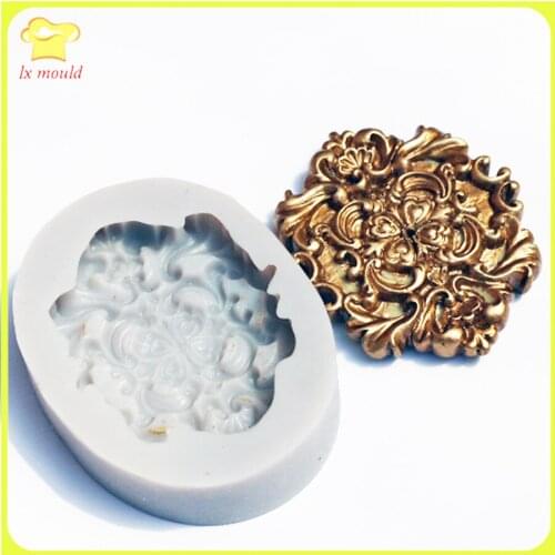 Retro Dry Pace Silicone Mold Embossed European-style Corner Flower Mould Fondant Cake Decoration Molds