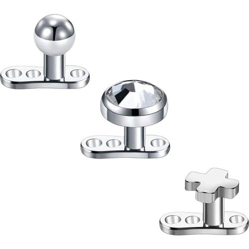 14G Dermal Anchors Tops and Bases Replacement Tops 316L Surgical Steel for Women Men