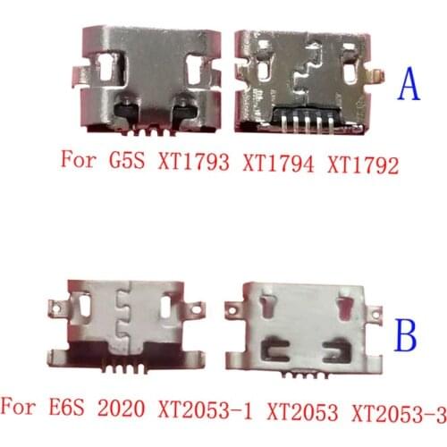 50Pcs Micro Usb Charger Charging Dock Port Connector For Motorola Moto E6S 2020 XT2053 G5S XT1793 XT1794 XT1792 Contact Plug