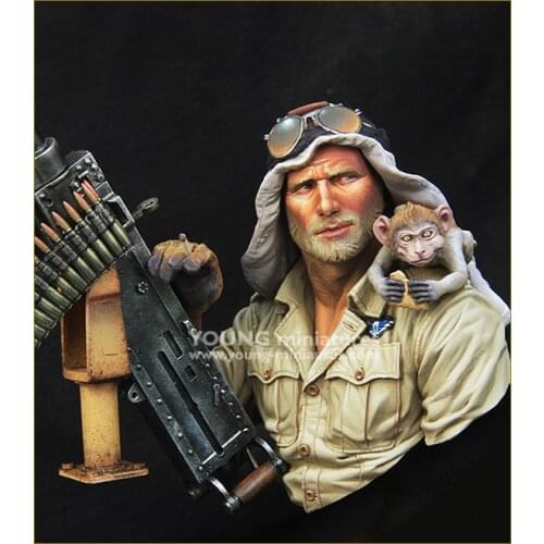 1/10 BRITISH SAS JEEP GUNNER North Africa 1941 Military subject matter Resin Figure Bust GK Uncoated No colour
