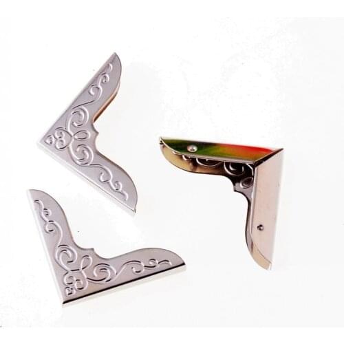 10PCs Silver Tone Book Scrapbooking Albums Menus Folders Corner Protectors(Fit 6.5mm thick) 50x35mm F1216