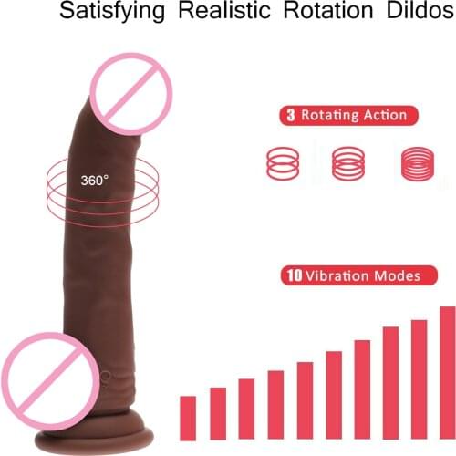 10 Speed Powerful Vibrators Realistic Dildos ,USB Recharged Strong Suction Cup Penis Flexible Cock Adult Sex Toy For Women
