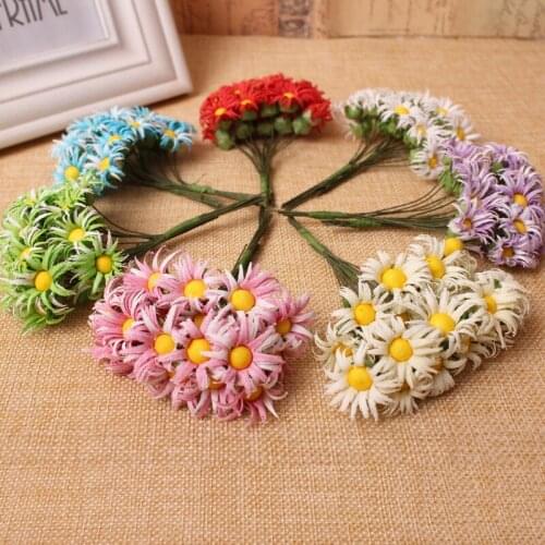 20PCS /bundle 7Colors floral flower diy Daisy peach blossom silk flower wreath flower accessory garland flower decoration c