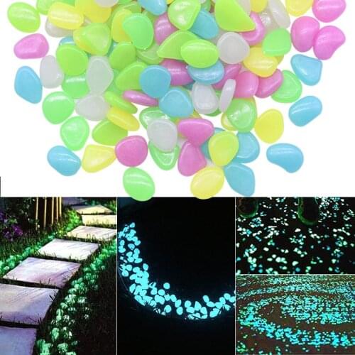 25/50pcs Garden Luminous Stones Glow In The Dark Decorative Pebbles for Walkways Plants Aquarium Decor Glow Stones Decoration