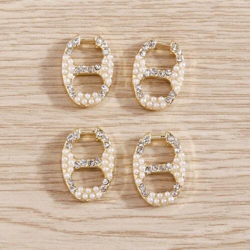 4pcs 11*16 Small Crytal Charms Connectors for Making Necklaces & Bracelets Imitation Pearl Handmade DIY Jewelry Findings