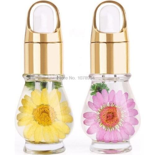 500pcs 1 Bottle 10ml Dried Flowers Softener Nutritional Cuticle Oil Treatment Nourishing Oil Revitalizer Nourish Nail Art Tools