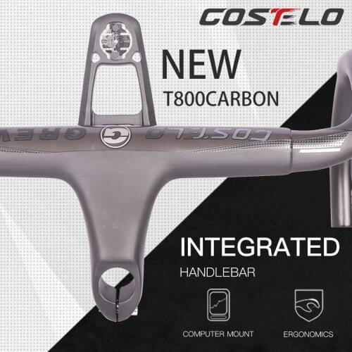 6D Aero Carbon Road Bicycle Handlebar Integrated Drop Bar 28.6mm UD Weave With Bike Computer Mount Special Spacer light mount