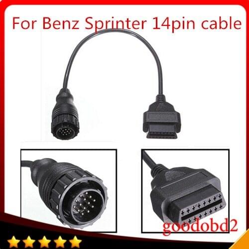 Car diagnostic tool cable Star Sprinter 14Pin to 16Pin OBD Diagnostis Scanner Connector Cable For Benz