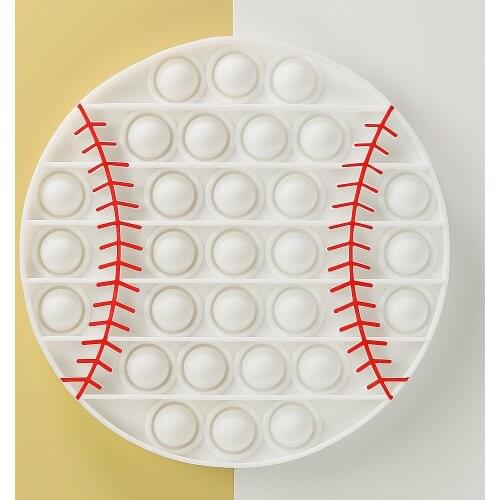 Baseball Ball Sport Simple Fidget Toy Push Pops Bubble Stress Sensory Toy Relief Anti-stress Hand Game Toys for Children