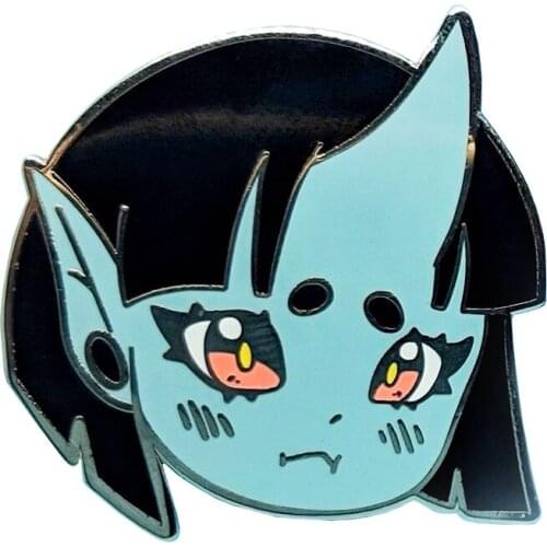 Mugi the Blue Brooch Monstrous Girl Enamel Pin Oni Yokai Badge Japanese Anime Art Jewelry