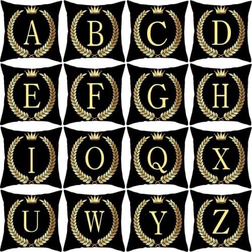 Tops Black Gold English Letter Pillowcase Sofa Bed Home Cushion Cover Kawaii Room Decor Decorative Pillow Case Home Decor