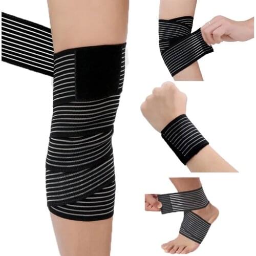 Knee Pad Booster Elastic Bandage For Wrist Calf Elbow Leg Ankle Protector Compression Knee Support Fitness Sports Bandage Strap