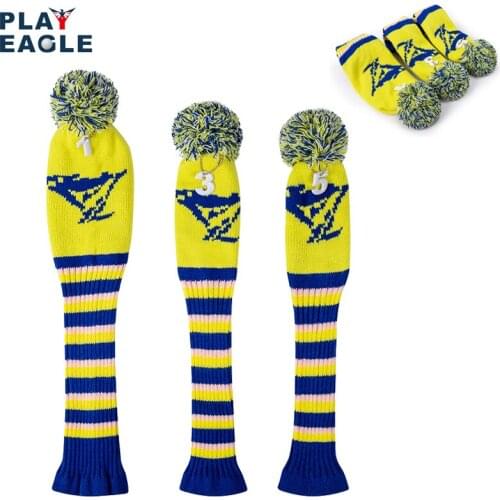 Golf Wood Headcovers Golf Covers For Driver Fairway 135 Clubs Set Heads Knitted Unisex With Number Tag Soft High Quality