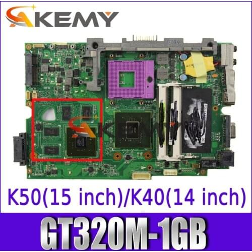 K40ID Laptop motherboard For Asus K50ID K40IE K50IE original mainboard DDR3-RAM GT320M-1GB