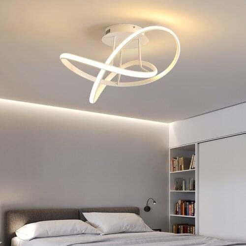 Creative Modern LED Ceiling Lights White Black color 110v 220v Minimalism led ceiling lamp For Living Room Bedroom home lighting