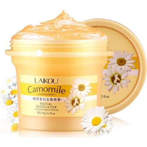 LAIKOU Facial Scrub Removal Natural And Organic Facial Exfoliator Exfoliating Cream 120g Whitening Peeling Cream Gel Face Pores