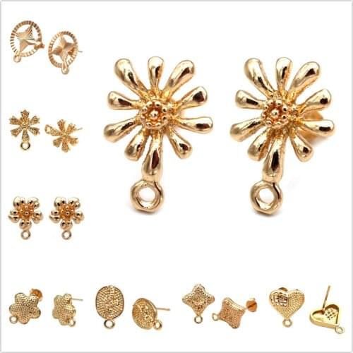 30pairs Brass Base Earrings Connectors Linkers Golden DIY for African Chile Italian Women Hanging Dangle Tassel Drop Earrings