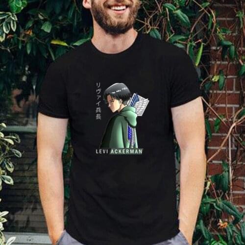 Summer hot sale Attack on Titan Survey Corps Japanese Anime Hipster Tshirt High Quality Cotton Tops Loose Casual Hipster Tee