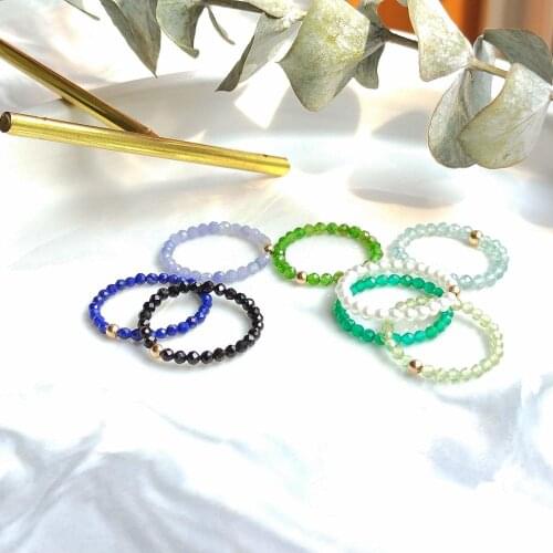 LiiJi Unique Natural 2-3mm Mini Stone Spinels Lapis Pearl ect. Rings USA GF Handmade Chakras Healing Power Rings Male Female