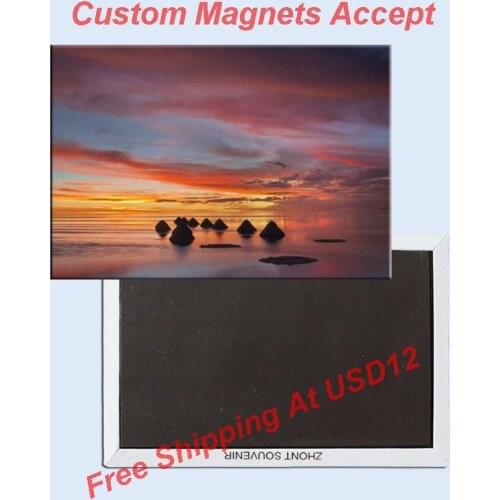 Memorabilia Magnets , Sunset Uyuni salt flats of Bolivia Rectangle Metal Fridge Magnet 5530 Tourism Souvenir