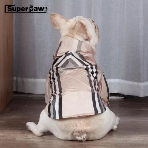 Fashion Dog Wind Coat Outdoor Jacket Windbreaker Raincoat Dogs Clothes Pet Pug Hoodie Coat French Bulldog Dropshipping WSC02