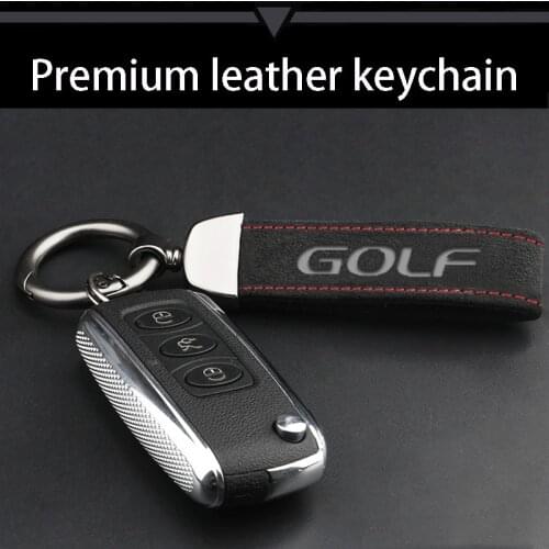 Fashion high-end metal leather car keychain 4S shop custom key For VW Golf 4 5 6 7 MK4 MK5 MK6 MK7 Golf R Car Accessories
