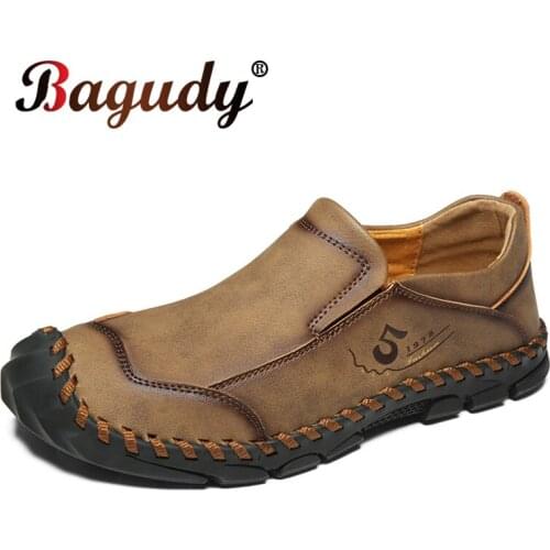 Mens Casual Shoes Natural Leather Loafers Man Shoes Leather Genuine Outdoor Men Fashion Shoes Moccasins Men Leather Flat Shoes