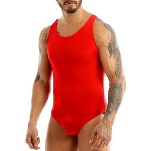 Mens Bodystocking Sexy Bodycon High Cut Thong Leotard Bodysuit Stretchy mankini Male Undershirt Bodysuit Exotic Teddies