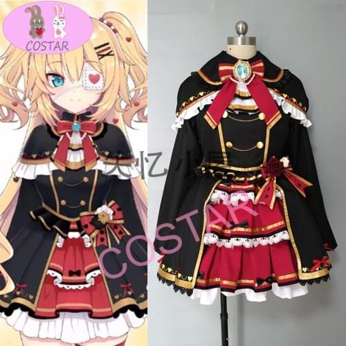 [Customized] Anime! Vtuber Hololive Akai Haato Lolita Dress Lovely Uniform Cosplay Costume Halloween Party Outfit Women 2021 NEW