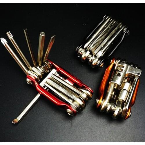 Bicycle Repair Tool Bike Multi 11 in 1 Set Kit Hex Spoke Cycle Screwdriver Tool Wrench Mountain Cycle Tool Sets Black